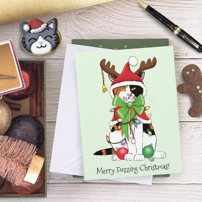 Tarjeta Navidades divertidos Calico Cat (Subido por el creador)
