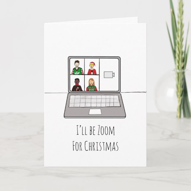 Tarjeta Navidades divertidos Cuarentena distanciamiento so (Anverso)