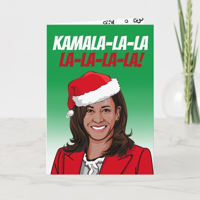 Tarjeta Navidades divertidos de Kamala (Anverso)