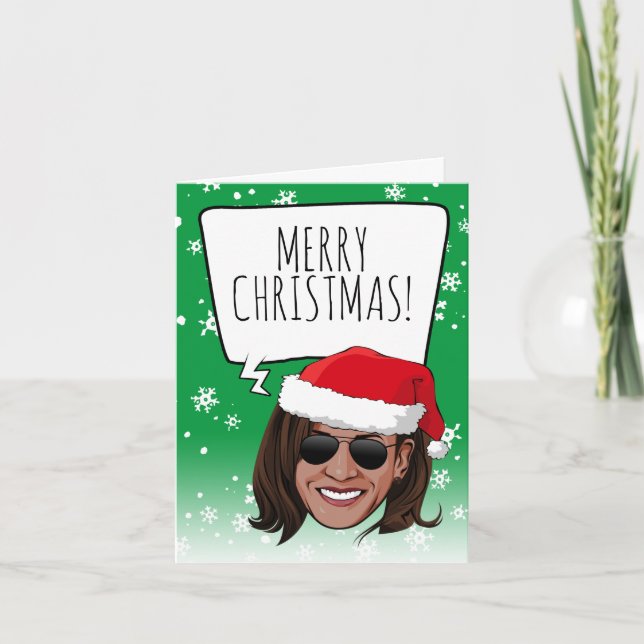 Tarjeta Navidades divertidos de Kamala (Anverso)
