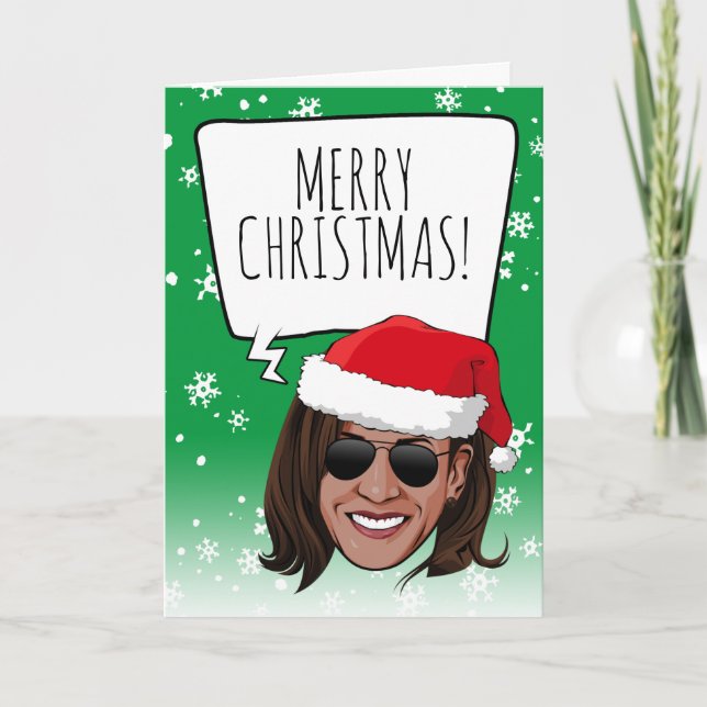 Tarjeta Navidades divertidos de Kamala (Anverso)