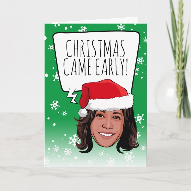 Tarjeta Navidades divertidos de Kamala: Los Navidades lleg (Anverso)