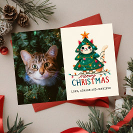 Tarjeta Navidades divertidos de Merry Meowy Foto