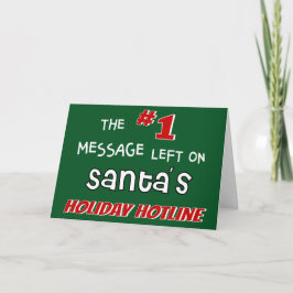 Tarjeta Navidades divertidos de Santa Claus Holiday Hotlin