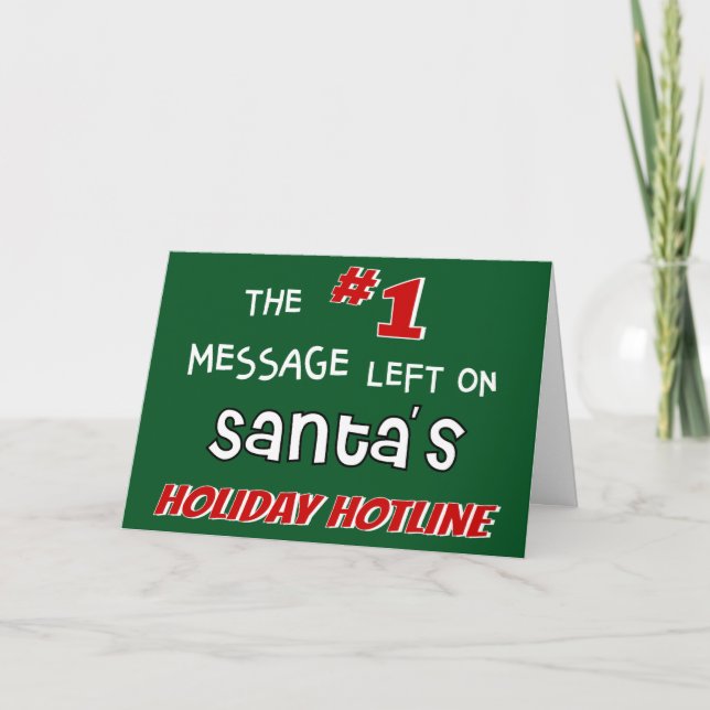 Tarjeta Navidades divertidos de Santa Claus Holiday Hotlin (Anverso)