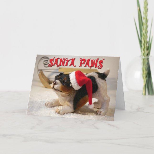 Tarjeta Navidades divertidos de Santa Paws - añada tu foto (Anverso)