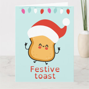 Tarjeta Navidades divertidos de tostadas festivas