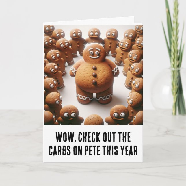 Tarjeta Navidades divertidos: Deck the Halls with Carbs (Anverso)