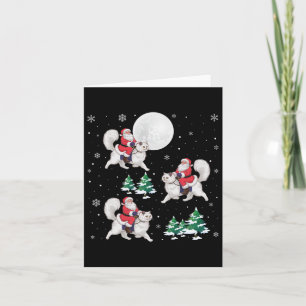 Tarjeta Navidades divertidos del gato persa en Santa Ridin