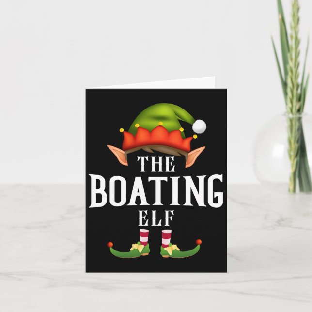 Tarjeta Navidades divertidos del grupo Elf en barco Fiesta (Anverso)