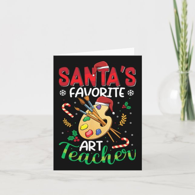 Tarjeta Navidades divertidos del profesor de arte favorito (Anverso)