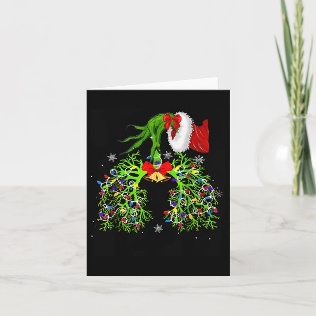 Tarjeta Navidades divertidos enferman a terapeuta respirat (Anverso)