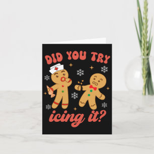 Tarjeta Navidades Divertidos Enfermeras Gingerbread Hombre
