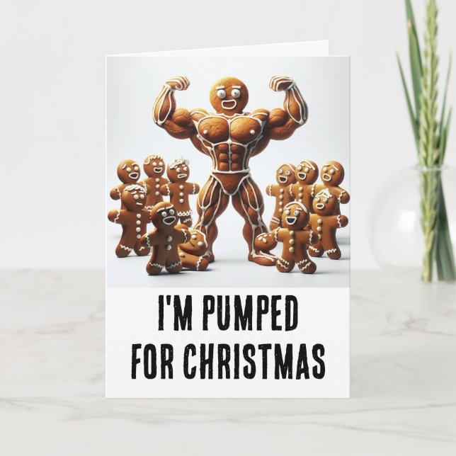 Tarjeta Navidades divertidos: Gingerbread bombeado para Na (Anverso)