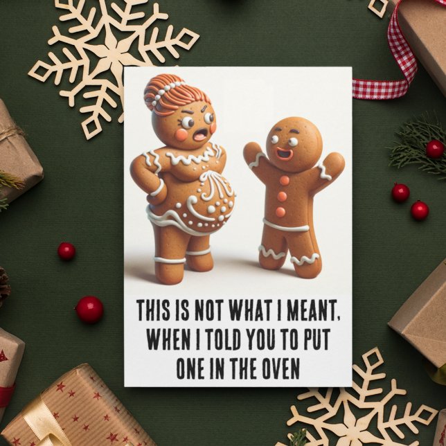 Tarjeta Navidades divertidos: Gingerbread Cookie embarazad (Subido por el creador)
