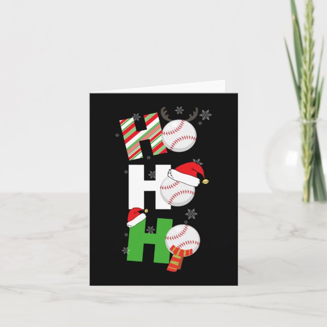 Tarjeta Navidades divertidos jugador de pijamas de béisbol (Anverso)
