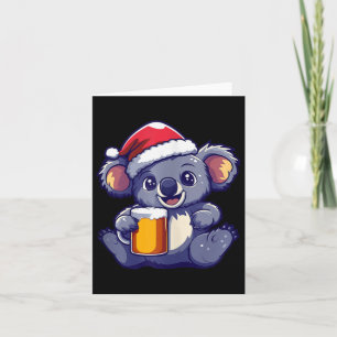 Tarjeta Navidades divertidos Koala con Beer Comic