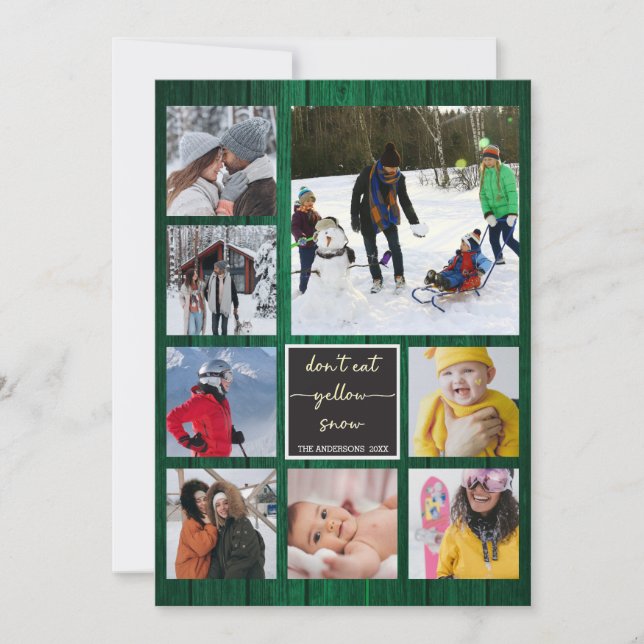 Tarjeta Navidades divertidos: Nieve amarilla, valor de la  (Anverso)