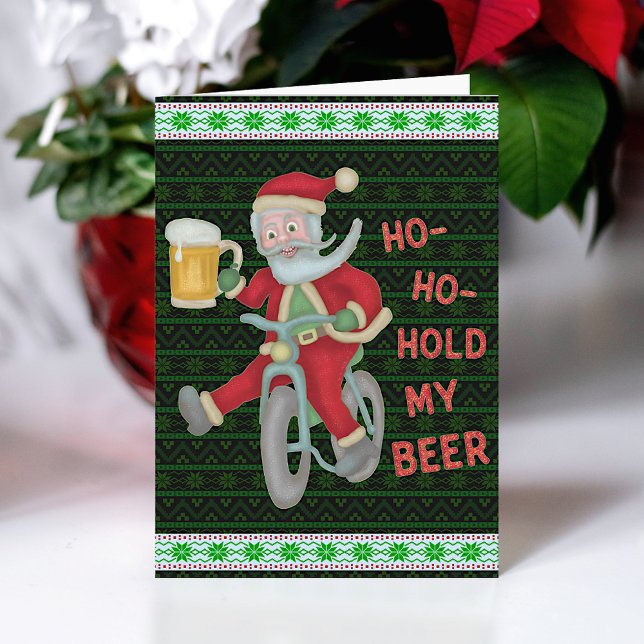 Tarjeta Navidades divertidos, Papá Noel, Sujetan Mi Humor  (Subido por el creador)