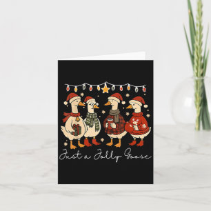 Tarjeta Navidades divertidos, Santa Goose, sólo un alegre