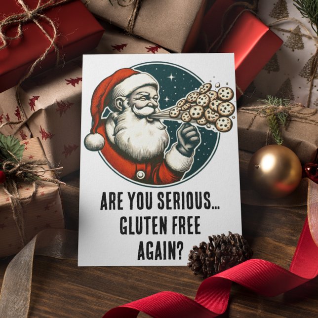 Tarjeta Navidades divertidos: Santa Hates Gluten Free Cook (Subido por el creador)