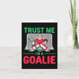 Tarjeta Navidades divertidos Santa Ice Hockey Goaltender G