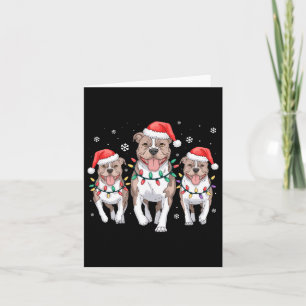 Tarjeta Navidades divertidos Santa Reindeer Cute Pitbull S