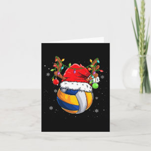 Tarjeta Navidades divertidos voleibol Santa Hat Rínder Cut