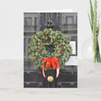 Navidades Door Wreath en Londres fotografía del Re
