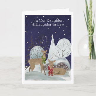 Tarjeta Navidades Dos Escenas De Nieve De Venado Personali