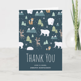 Tarjeta Navidades educados Patrón de animales de invierno