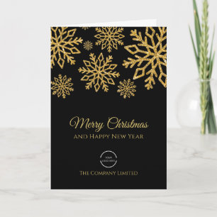 Tarjeta Navidades elegantes con el logotipo de la compañía