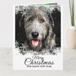 Tarjeta Navidades elegantes Wolfhound irlandés