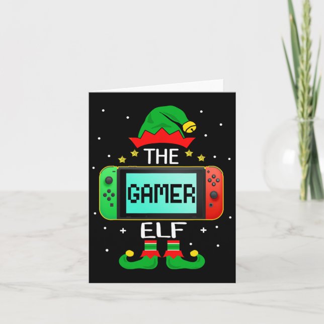 Tarjeta Navidades Elf Coincidiendo Con La Familia Gamer Ga (Anverso)