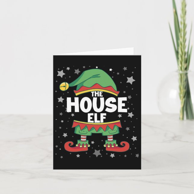 Tarjeta Navidades Elf De La Familia Que Coinciden Con El V (Anverso)