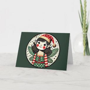 Tarjeta Navidades Elf Fairy Chica