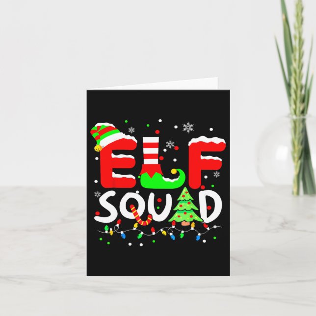 Tarjeta Navidades Elf Squad coinciden con la familia Toddl (Anverso)