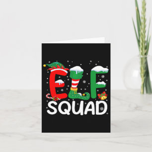 Tarjeta Navidades Elf Squad Familia Pareja A Niños Pajamas
