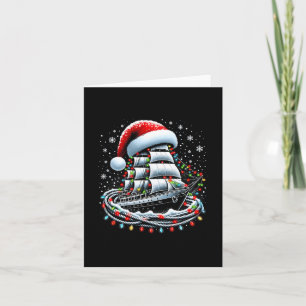 Tarjeta Navidades En Barco De Crucero De Vela Rodeado De B