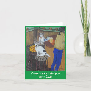 Tarjeta Navidades en el pub con papá