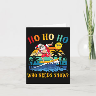 Tarjeta Navidades En Julio Divertido Santa Surfing Summer