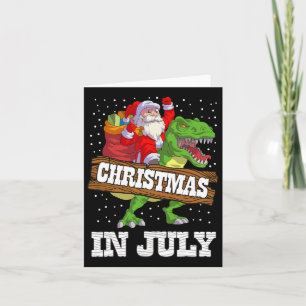Tarjeta Navidades En Julio En Santa Kids Dinosaur T Rex S