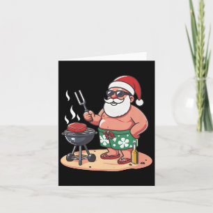 Tarjeta Navidades En Julio Funny Santa Grilling Bbq