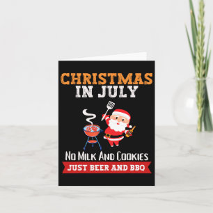 Tarjeta Navidades En Julio No Solo Leche Cerveza Bbq Santa