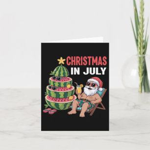 Tarjeta Navidades En Julio Santa Beach Watermelon Niños To