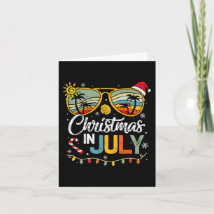 Tarjeta Navidades en julio Santa Hat Vaca de verano