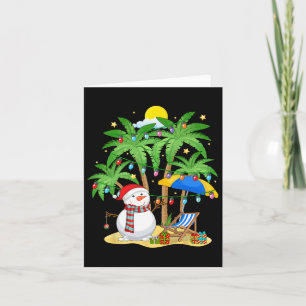 Tarjeta Navidades En Julio Snowman Beach Verano Surfing Va