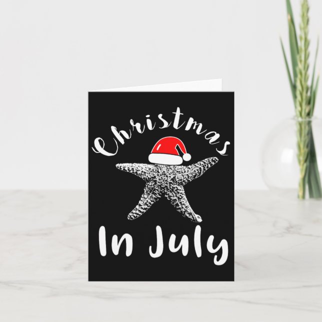 Tarjeta Navidades En Julio Starfish Santa Hat Tee (Anverso)