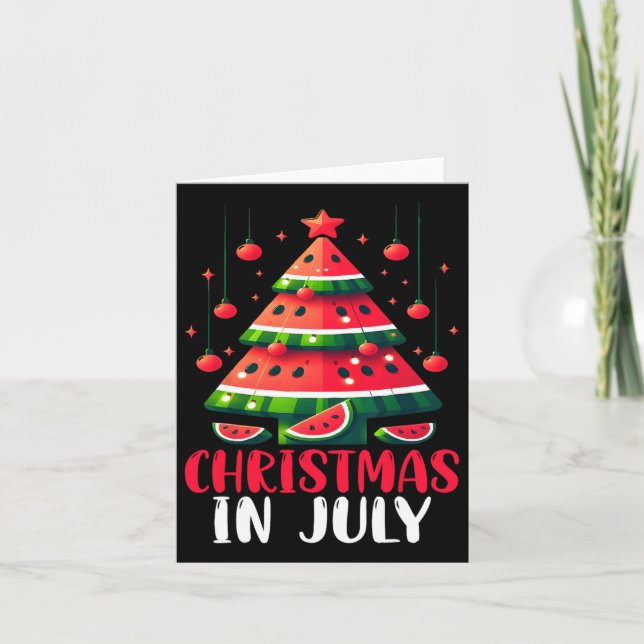 Tarjeta Navidades En Julio Watermelon Xmas Tree Mens Mujer (Anverso)