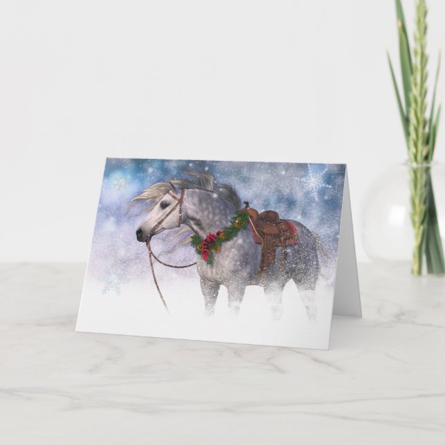 Tarjeta Navidades en la carta de vacaciones de gama alta (Anverso)